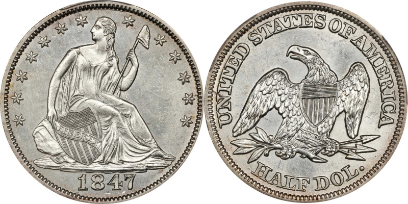 1847/6 Liberty Seated Half Dollar. WB-9, FS-301. Rarity-5. MS-62 (PCGS).

If L...