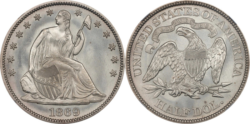 1869 Liberty Seated Half Dollar. WB-1. Rarity-3. MS-66 (NGC).

A glorious prem...