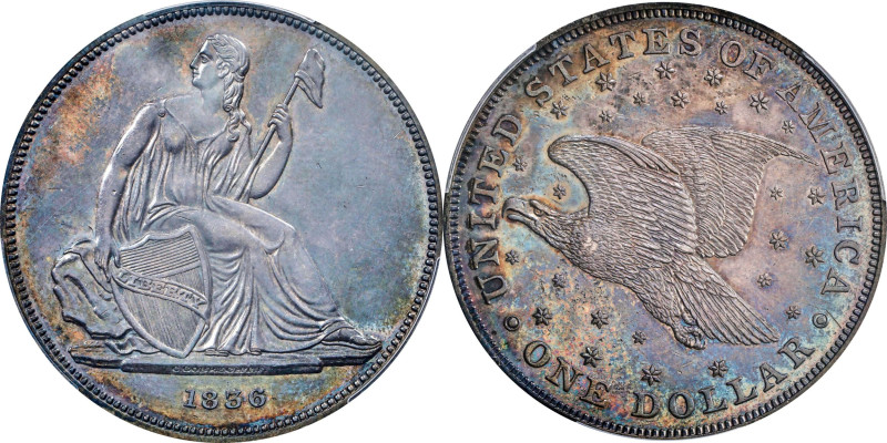 1836 Gobrecht Silver Dollar. Name on Base. Judd-60 Original, Pollock-65. Rarity-...