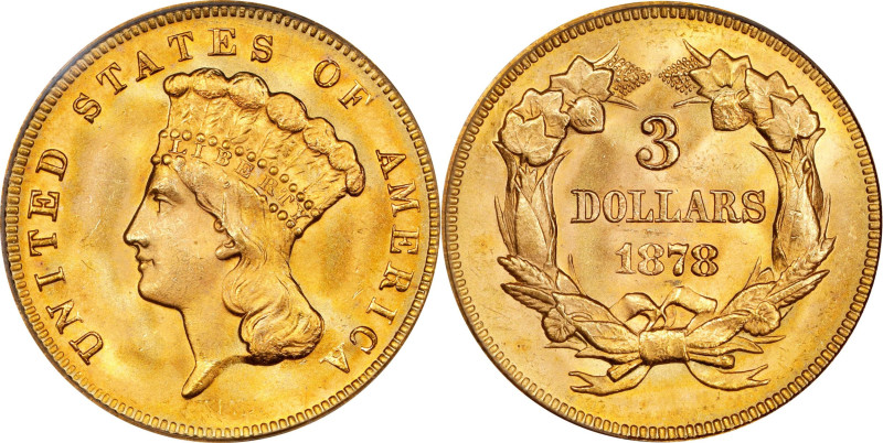 1878 Three-Dollar Gold Piece. MS-66 (PCGS). CMQ.

A remarkable second offering...