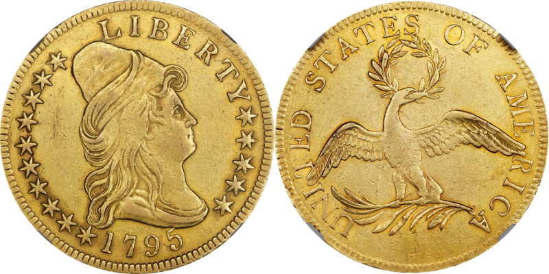 1795 Capped Bust Right Eagle. BD-2, Taraszka-2. Rarity-4+. 13 Leaves. AU Details...