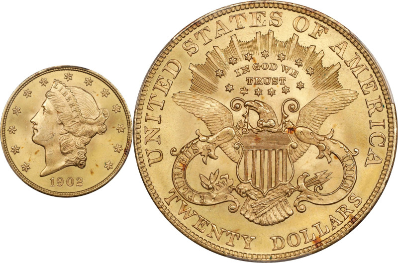 1902 Liberty Head Double Eagle. MS-65 (PCGS).

This awe-inspiring Gem possesse...