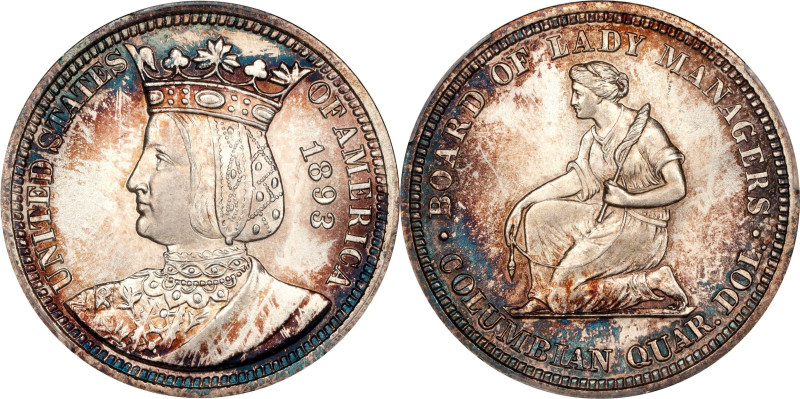 1893 Isabella Quarter. MS-67+ (PCGS). CAC. CMQ.

A particularly well preserved...