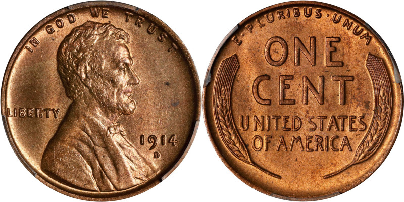 1914-D Lincoln Cent. MS-64 RB (PCGS).

Desirable Choice Mint State quality for...