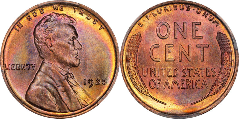 1925 Lincoln Cent. MS-66 RB (PCGS). CAC.

Boldy lustrous with a sharp strike, ...