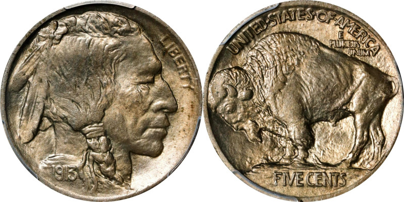 1913 Buffalo Nickel. Type I. FS-1802. Doubled Die Reverse. MS-65 (PCGS).

A Ge...