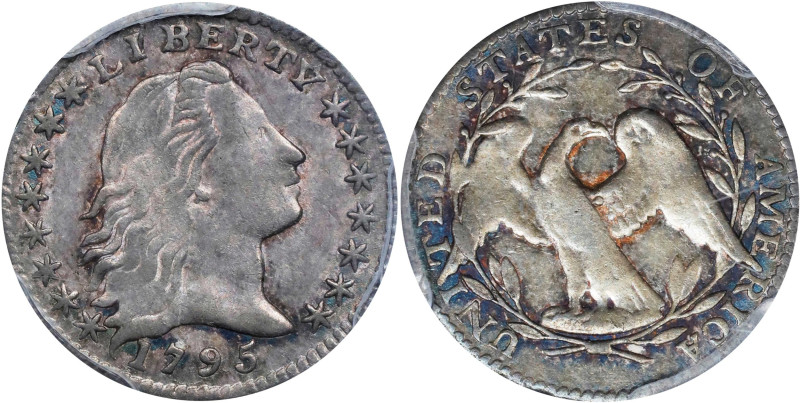 1795 Flowing Hair Half Dime. LM-8, V-5. Rarity-3. VF-35 (PCGS). CAC.

A genera...