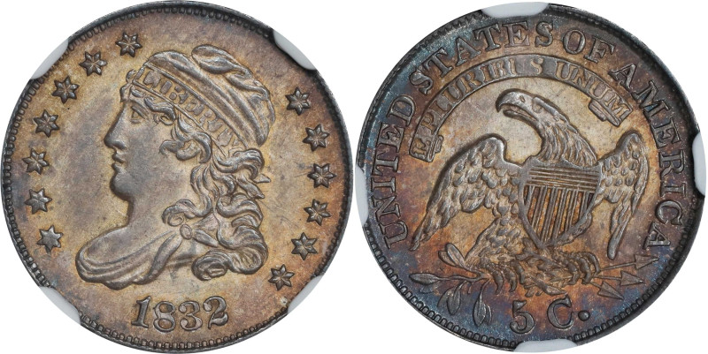 1832 Capped Bust Half Dime. LM-8.4, V-5A. Rarity-3. MS-64+ (NGC). CAC.

Warmly...