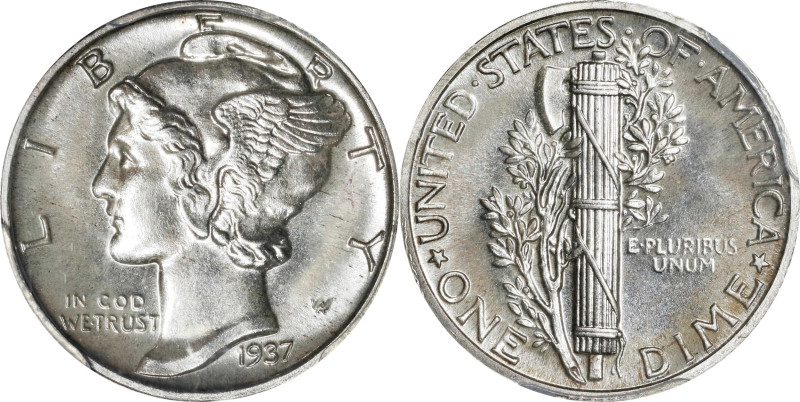 1937 Mercury Dime. Proof-68 (PCGS).

A fully brilliant and intensely reflectiv...