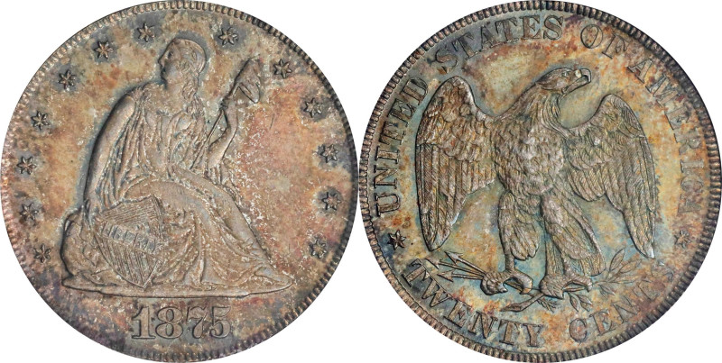 1875 Twenty-Cent Piece. BF-1. Rarity-1. MS-65 (PCGS).

Only 36,910 examples of...