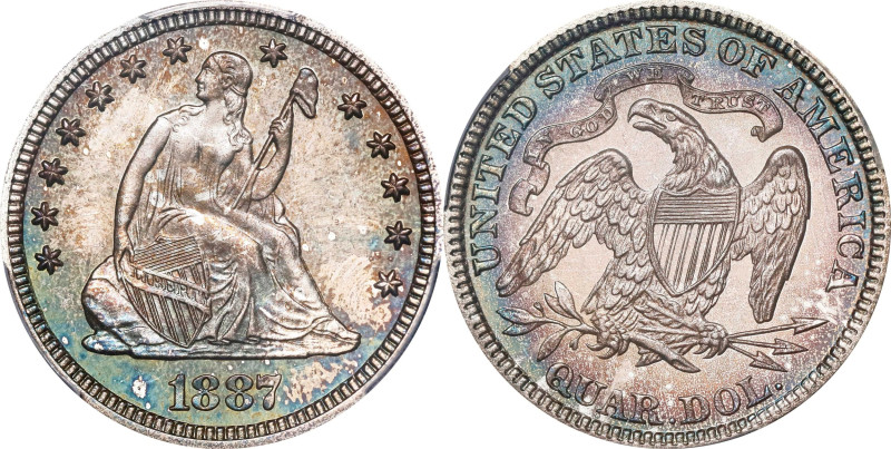 1887 Liberty Seated Quarter. Proof-66 (PCGS). CAC.

This enchanting specimen e...