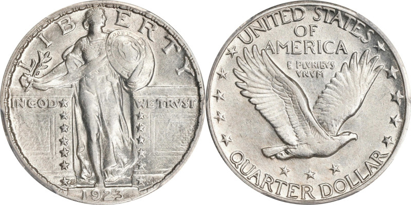 1923-S Standing Liberty Quarter. AU-55 (PCGS).

A lower mintage Standing Liber...