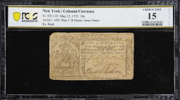 NY-132. New York. May 12, 1755. 10 Shillings. PCGS Banknote Choice Fine 15 Details. Repairs.

No.1490. Plate B. Signed by Gabriel Ludlow, James DePe...
