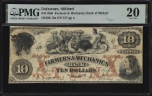 Milford, Delaware. Farmers & Mechanics Bank of Milford. 1864 $10. Haxby 30-010-G10a, W-130-010-G040a. PMG Very Fine 20.

A pleasing example exhibiti...