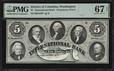 Washington, District of Columbia. International Bank. Propriety Proof. DC-260-G8PP. PMG Superb Gem Uncirculated 67 EPQ.

Left, 5 counter, portraits ...