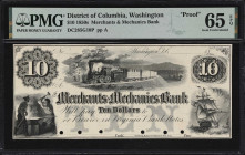 Washington, District of Columbia. Merchants & Mechanics Bank. 18xx $10. Haxby 285-G10, W-720-010-G070. PMG Gem Uncirculated 65 EPQ. Proof.

From 200...