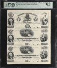Uncut Sheet of (3) Washington, District of Columbia. Potomac Savings Bank. 1851 25 Cents-25 Cents-50 Cents. PMG Uncirculated 62. Proof Sheet.

Uncut...