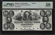 Logansport, Indiana. Wabash Valley Bank. 1854 $10. Haxby 375-G10. PMG Choice About Uncirculated 58. Proof.

An elusive Danforth, Wright & Co. India ...