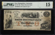 Lancaster, New Hampshire. White Mountain Bank. 18xx $2. NH-160-G8a. PMG Choice Fine 15.

Rawdon, Wright, Hatch & Edson. Red TWO. Center, Santa Claus...
