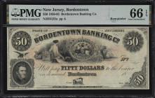 Bordentown, New Jersey. Bordentown Banking Company. 18xx $50. Haxby 35-050-G22a. PMG Gem Uncirculated 66 EPQ. Remainder.

Plate A. Simply a lovely a...