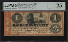 Jersey City, New Jersey. Bank of Jersey City. 1863 $1. Haxby 250-001-G2d. PMG Very Fine 25.

A lovely, fully issued red tinted ABNCo printed example...