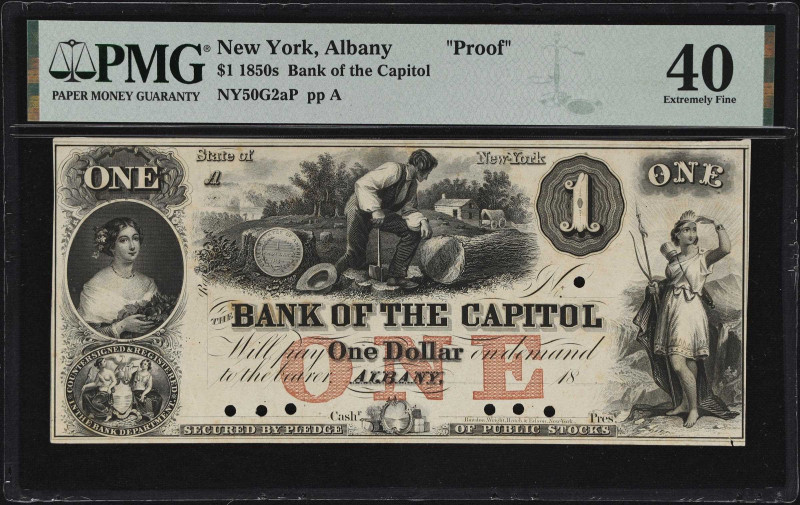 Albany, New York. Bank of the Capitol. 18xx $1. Haxby 50-001-G2a. PMG Extremely ...