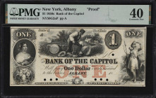 Albany, New York. Bank of the Capitol. 18xx $1. Haxby 50-001-G2a. PMG Extremely Fine 40. Proof.

A lovely black-and-white proof from this short-live...