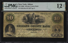Albion, New York. Orleans County Bank. 1861 $10. Haxby 125-010-G10a. PMG Fine 12 Net. Repaired, Backed.

A late printed ABNCo note that is rarely if...