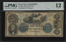 Canandaigua, New York. Bank of Ontario. 186x $5. Haxby 540-005-G6. PMG Fine 12.

A very elusive issued note that is the first we have ever offered f...