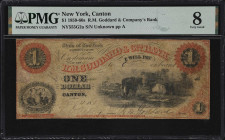 Canton, New York. R.M. Goddard & Company's Bank. 1859 $1. Haxby 555-001-G2a. PMG Very Good 8.

A scarce issued note from a bank which was in busines...