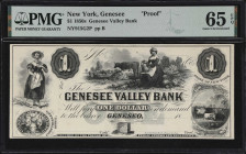 Genesee, New York. Genesee Valley Bank. 18xx $1. Haxby 915-001-G2. PMG Gem Uncirculated 65 EPQ. Proof.

A Rawdon, Wright, Hatch, & Edson New York im...