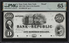 New York, New York. Bank of the Republic. 18xx $500. Haxby 1890-500-G18. PMG Gem Uncirculated 65 EPQ. Proof.

From our 2011 ANA auction where it was...