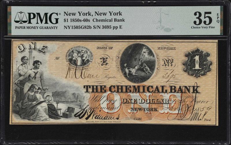 New York, New York. Chemical Bank. 1859 $1. Haxby 1505-001-G82b. PMG Choice Very...