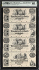 Uncut Sheet of (4). New York, New York. Knickerbocker Bank. 18xx $5-$5-$5-$10. PMG Choice Uncirculated 64 EPQ. Uncut Proof Sheet.

(NY-1675 UNL as G...