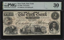 New York, New York. Park Bank. 1862 $2. Haxby 1865-002-G4c. PMG Very Fine 30.

A great Manhattan title imprinted Rawdon, Wright, Hatch, & Edson, New...