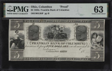 Columbus, Ohio. Franklin Bank of Columbus. 18xx $5. Haxby 180-005-G36. PMG Choice Uncirculated 63. Proof.

A lovely proof that was last offered by u...