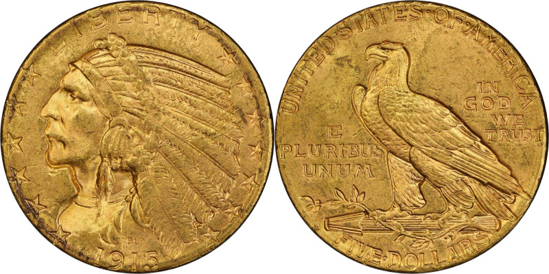 1915-S Indian Half Eagle. MS-63 (PCGS).

This coin is in the distinct minority...