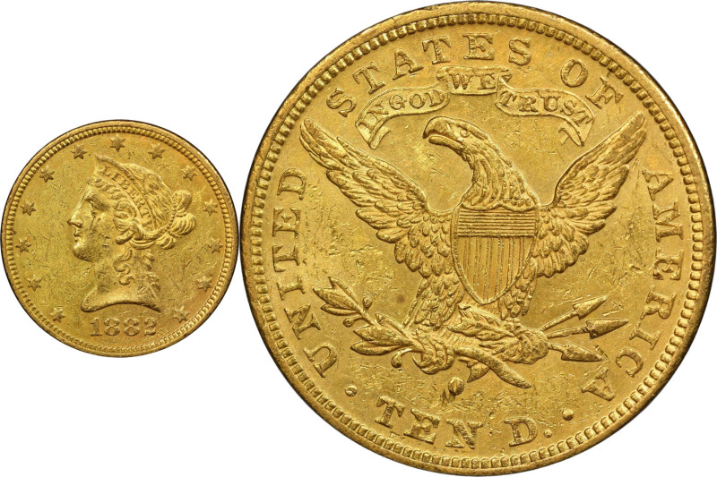 1882-O Liberty Head Eagle. Winter-1, the only known dies. MS-60 (PCGS).

An in...