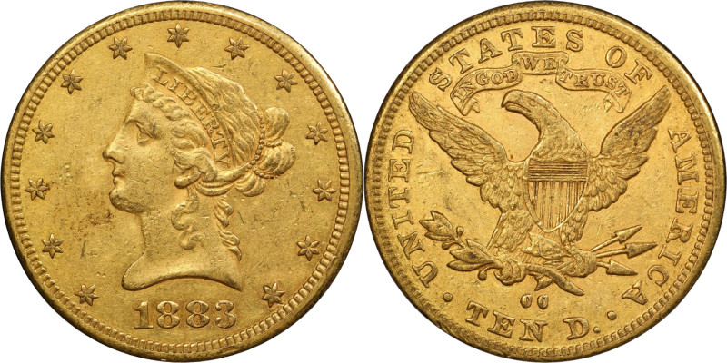 1883-CC Liberty Head Eagle. EF-40 (PCGS).

A handsome honey-apricot example wi...