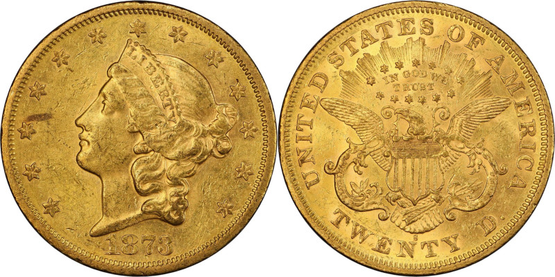 1873-S Liberty Head Double Eagle. Close 3. MS-61 (PCGS).

Colorful golden-apri...