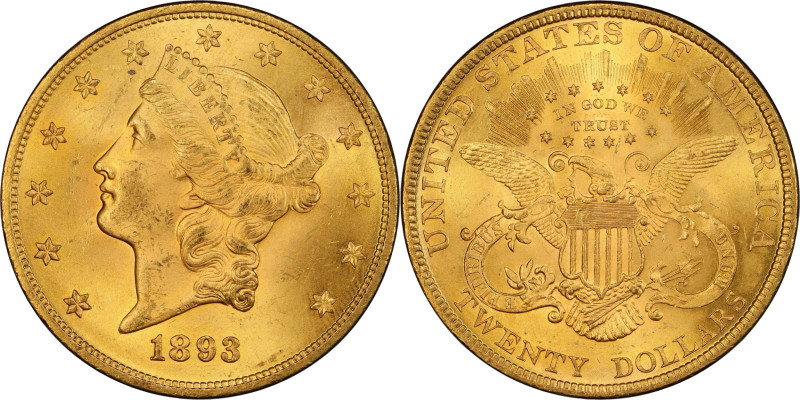 1893 Liberty Head Double Eagle. MS-64+ (PCGS). CAC.

This is an exceptionally ...