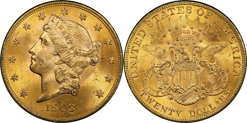 1903 Liberty Head Double Eagle. MS-65+ (PCGS). CAC.

Here is an exceptional 19...