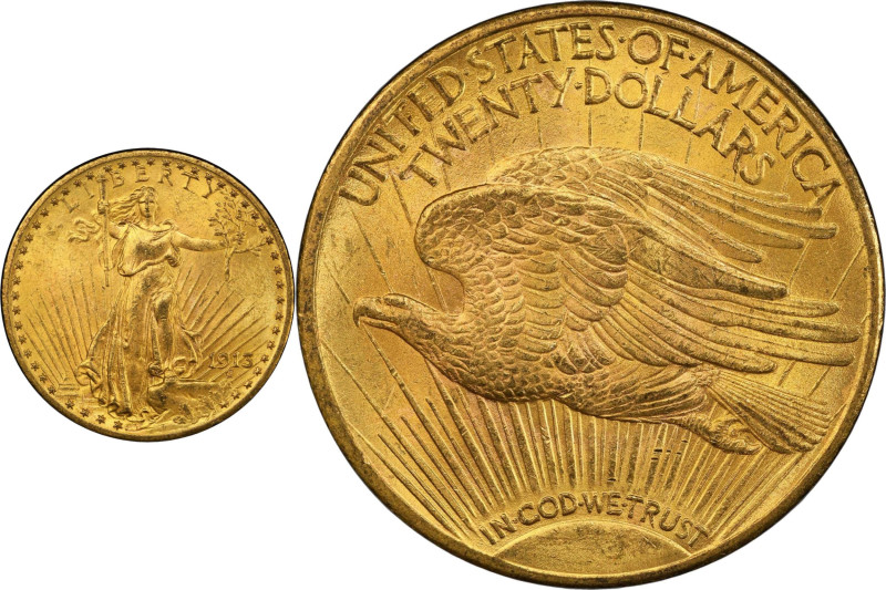 1913 Saint-Gaudens Double Eagle. MS-64 (PCGS). CAC.

Deep honey-gold color thr...