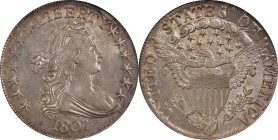 1807 Draped Bust Half Dollar. O-102, T-8. Rarity-2. MS-61 (NGC).

Lightly toned around the peripheries in golden-brown, the otherwise silver-gray su...