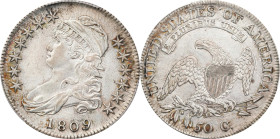 1809 Capped Bust Half Dollar. O-103. Rarity-2. Die State 103.1. AU-55 (PCGS).

Plenty of soft frosty luster remains to generally silver-gray surface...