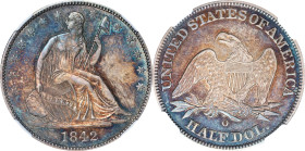 1842-O Liberty Seated Half Dollar. WB-8. Rarity-3. Early Die State. Medium Date, Medium Letters (a.k.a. Reverse of 1842). MS-62 (NGC).

A deeply and...