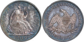 1849 Liberty Seated Half Dollar. WB-2. Rarity-3. Repunched Date. MS-65 (NGC).

This is a remarkable condition rarity in an early date No Motto Liber...