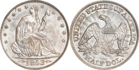 1853 Liberty Seated Half Dollar. Arrows and Rays. WB-101. MS-64 (PCGS).

Our multiple offerings for such pieces in this sale notwithstanding, high g...