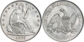 1861 Liberty Seated Half Dollar. MS-65 (PCGS).

With bright, brilliant surfaces and a fully executed strike, this flashy Gem holds tremendous appeal...