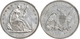 1864 Liberty Seated Half Dollar. WB-7. Rarity-4. MS-65 (NGC).

Brilliant surfaces allow full appreciation of sharply struck devices and smooth, fros...